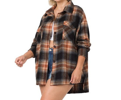 Plus Rustic Plaid Shacket