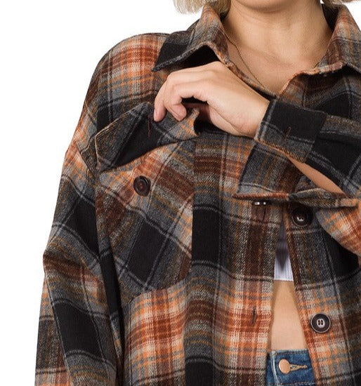 Plus Rustic Plaid Shacket