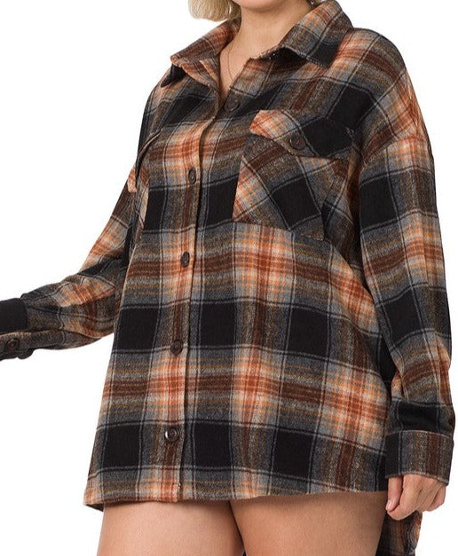 Plus Rustic Plaid Shacket