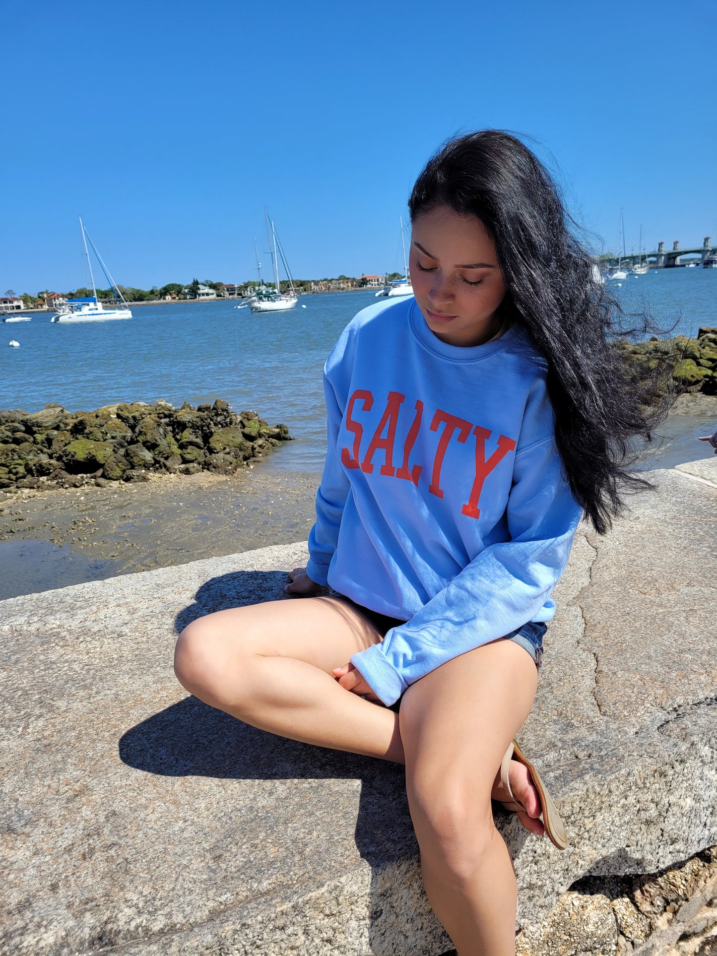 Salty sweatshirt in the color light blue