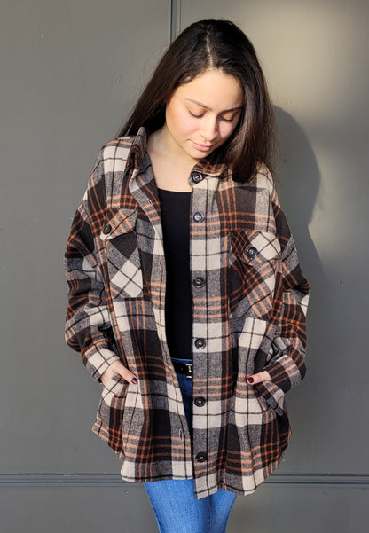 Brown Plaid Shacket