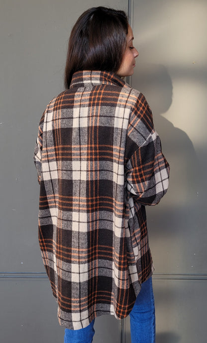 Brown Plaid Shacket